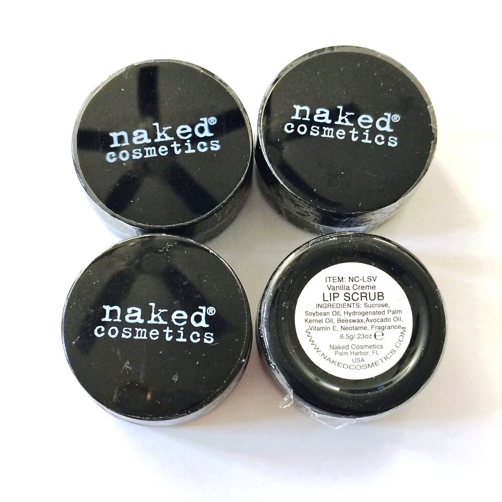 Naked Cosmetics Vanilla Creme Lip Scrub NEW Sealed 0.23 oz Lot of 4 Travel Size